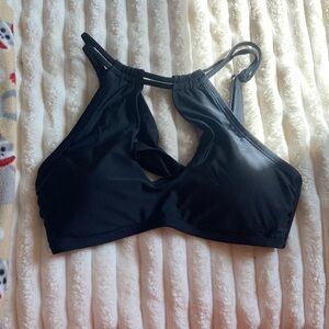 black, high neck bikini top